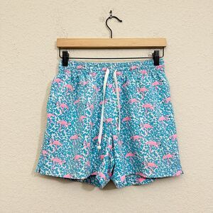 CHUBBIES The Domingos Are For Flamingos 5.5” Classic Swim Trunk Blue/Pink